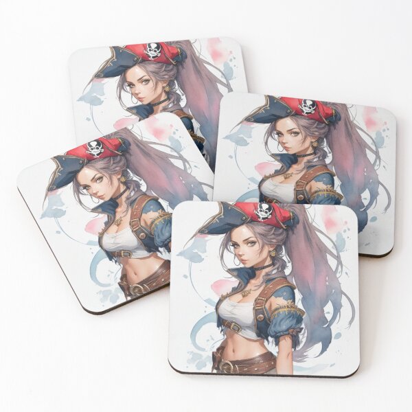 Item preview, Beauty Pirate girl, stickers, poster, magnet, t-shirt, digital art designed and sold by mirko-rimini.