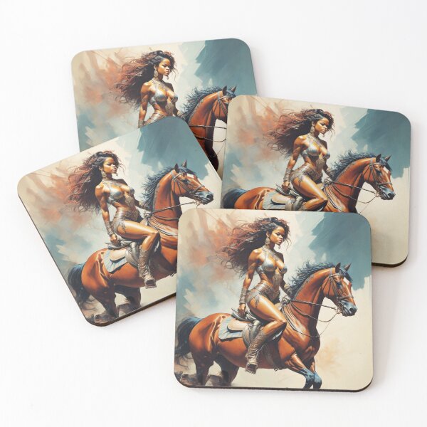 Item preview, Half-naked Métis woman riding a thoroughbred horse designed and sold by Armajay.