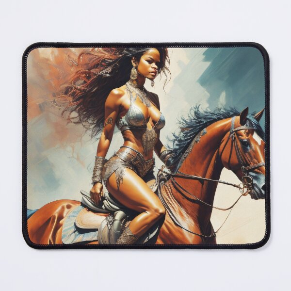 Item preview, Half-naked Métis woman riding a thoroughbred horse designed and sold by Armajay.