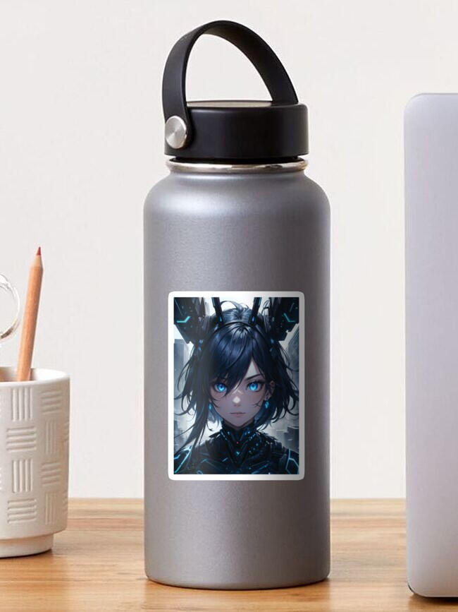 Futuristic Sci-Fi Woman Aluminum Water Bottle