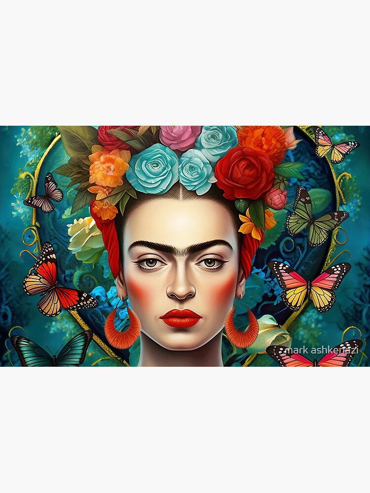 Frida Kahlo Rose Portrait print by Mark Ashkenazi