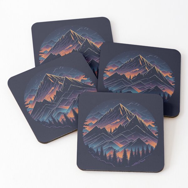 Item preview, Mountains at sunset designed and sold by ArtCraftLab.