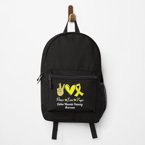 Item preview, Carbon Monoxide Poisoning Peace Love Hope Yellow Ribbon designed and sold by NishiHayer.