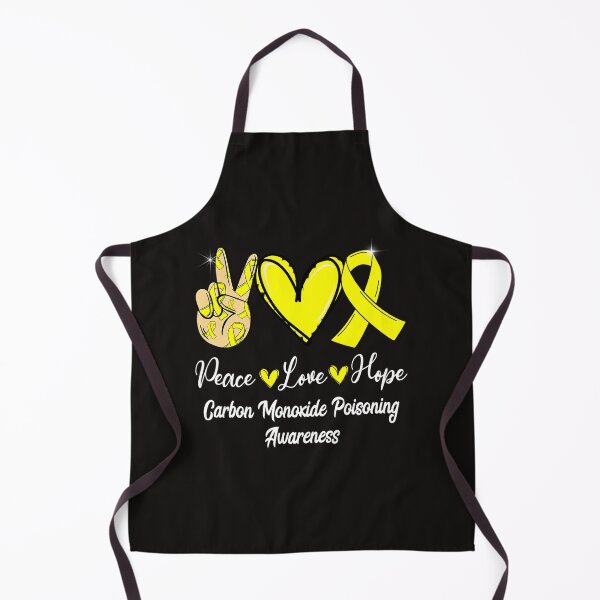 Item preview, Carbon Monoxide Poisoning Peace Love Hope Yellow Ribbon designed and sold by NishiHayer.