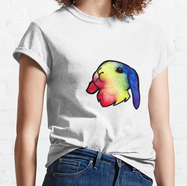 Watercolor Rainbow Lop Bunny Rabbit Classic T-Shirt
