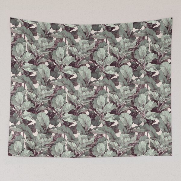 Item preview, Vintage Retro-Inspired Fiddle Leaf Fig Pattern Art | Botanical Decor  designed and sold by Retro-ArtDeco.