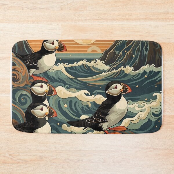 Item preview, Puffin's Watch (Woodblock) designed and sold by Pedra Panda.