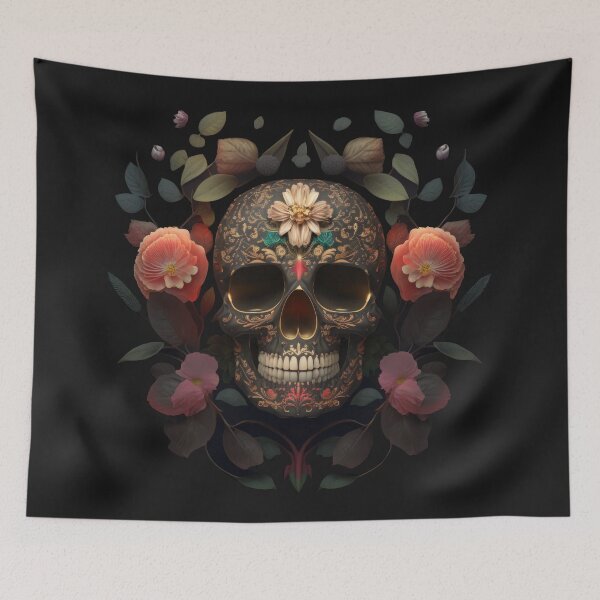 Item preview, Deluxe design made of embroidery skull textile Day of the Dead, Dia de los Muertos designed and sold by Tio-Tecun.