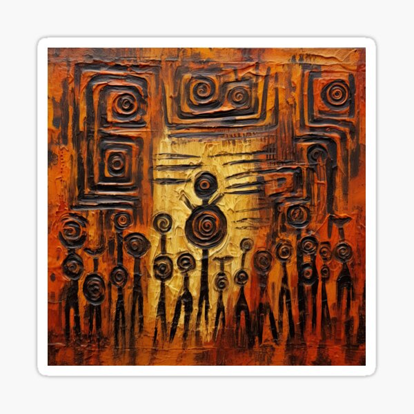 Vibrant African Tribe Art Poster Sticker