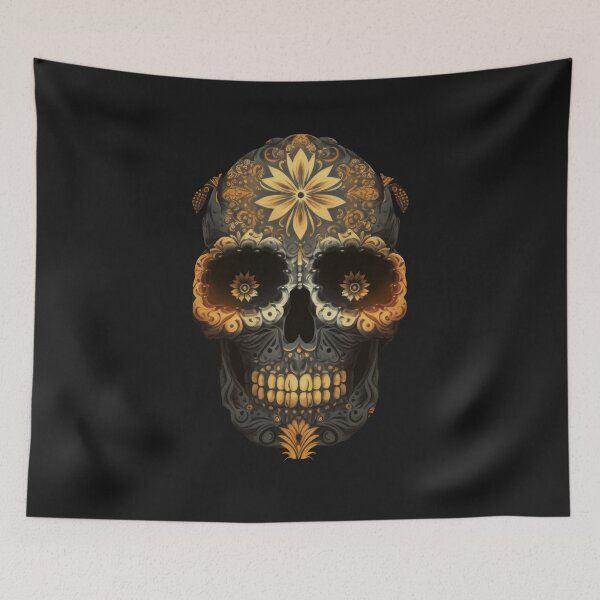 Item preview, Deluxe design made of embroidery skull textile Day of the Dead, Dia de los Muertos designed and sold by Tio-Tecun.