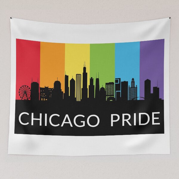 Item preview, Chicago Skyline Colorful Rainbow designed and sold by Highway24.