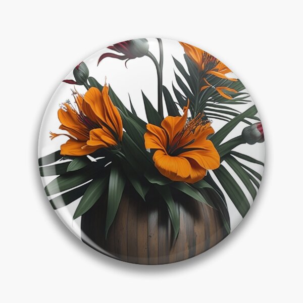 Item preview, Exotic Tropical Flowers in a Bamboo Vase designed and sold by safine7374.