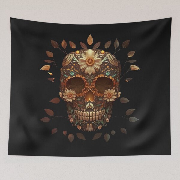 Item preview, Deluxe design made of embroidery skull textile Day of the Dead, Dia de los Muertos designed and sold by Tio-Tecun.