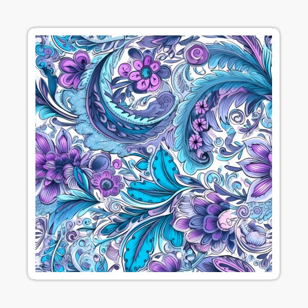 Item preview, Vibrant Floral Pattern: Intricate Ink Drawings & Dazecore designed and sold by GiveMeMood.