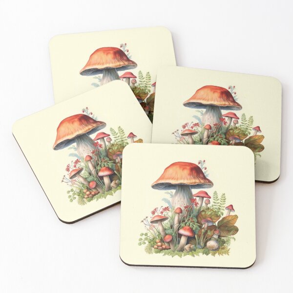 Item preview, Ilustraciones de setas y hongos rojos de acuarela retro designed and sold by BVDigitalArt.