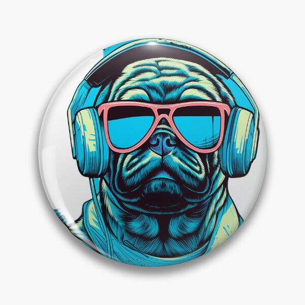 Item preview, Dog, pug, Walkman, headphones, music, walk, leash, pet, companion designed and sold by afpnegocios.