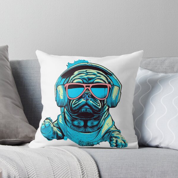 Item preview, Dog, pug, Walkman, headphones, music, walk, leash, pet, companion designed and sold by afpnegocios.