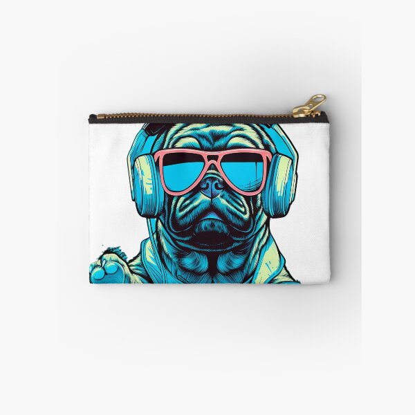 Item preview, Dog, pug, Walkman, headphones, music, walk, leash, pet, companion designed and sold by afpnegocios.