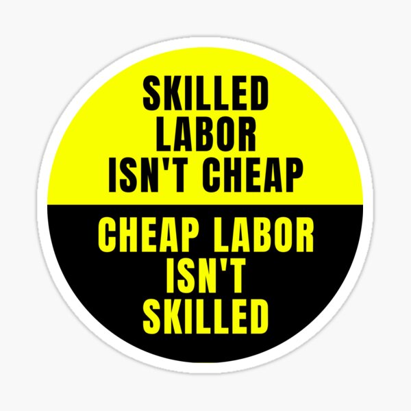 Skilled Labor Union Strong Circle Sticker