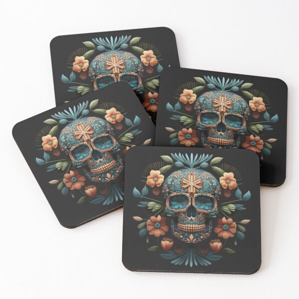 Item preview, Deluxe design made of embroidery skull textile Day of the Dead, Dia de los Muertos designed and sold by Tio-Tecun.