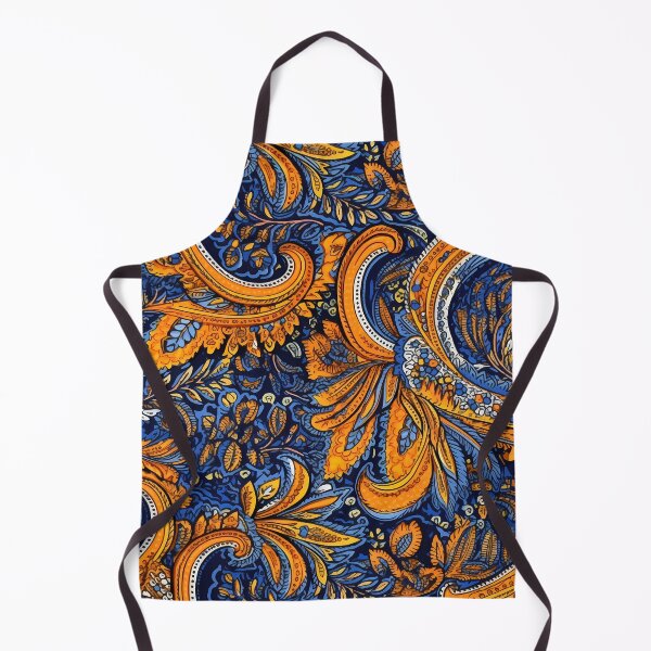 Item preview, Blue and Orange Paisley Print - Detailed Ink Illustration Style designed and sold by GiveMeMood.