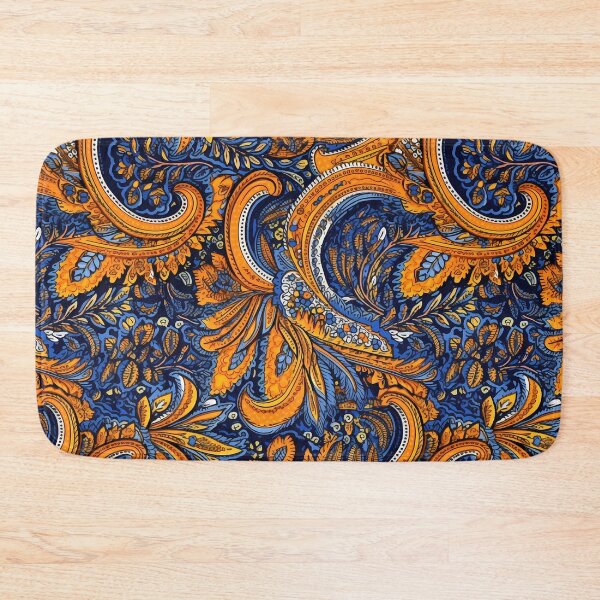 Item preview, Blue and Orange Paisley Print - Detailed Ink Illustration Style designed and sold by GiveMeMood.