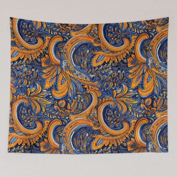 Item preview, Blue and Orange Paisley Print - Detailed Ink Illustration Style designed and sold by GiveMeMood.