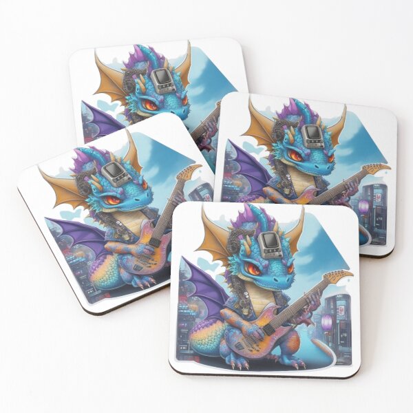 Item preview, Adorable kimono-clad dragon guitarist rocking the stage sticker and more. designed and sold by mefirefire.