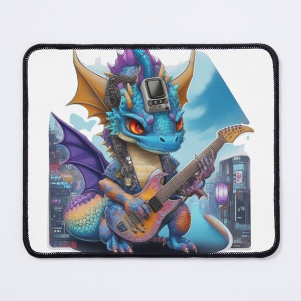 Item preview, Adorable kimono-clad dragon guitarist rocking the stage sticker and more. designed and sold by mefirefire.