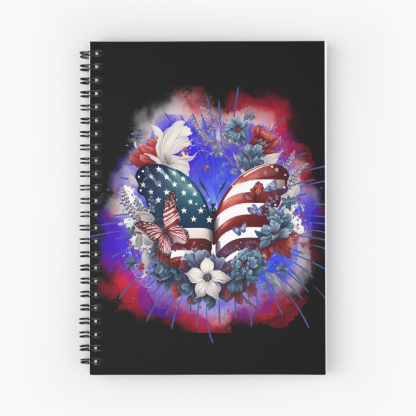 Aperçu de l'œuvre 4 Juillet Floral Mignon Papillon Usa Drapeau Américain créée et vendue par Oceanicmaster.