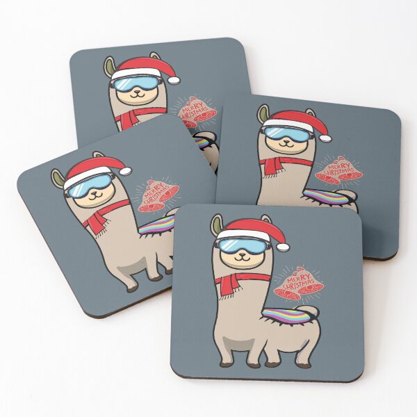 Artikelvorschau, Cute Llamas wearing santa hat for Christmas entworfen und verkauft von Donutlovers.