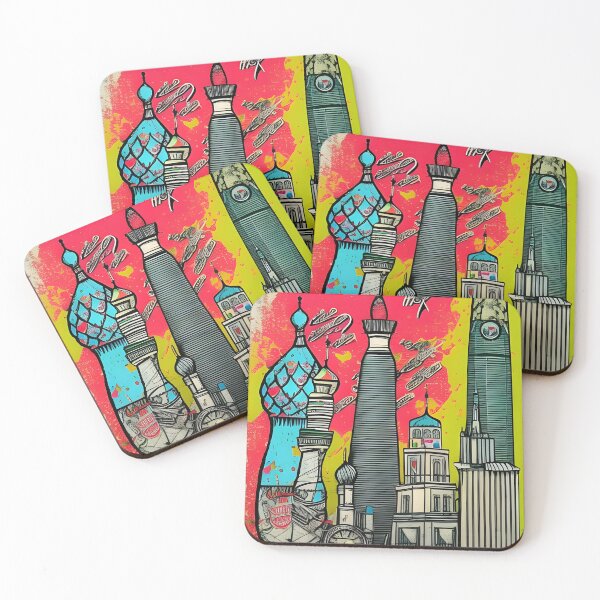 Item preview, Vintage Russia Moscow Abstract Cityscape designed and sold by PC-artist.
