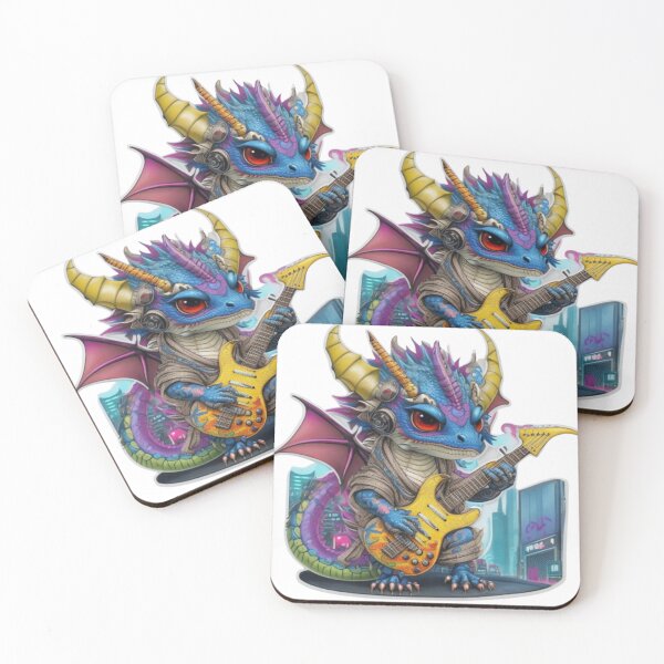 Item preview, Adorable kimono-clad dragon guitarist rocking the stage sticker and more. designed and sold by mefirefire.