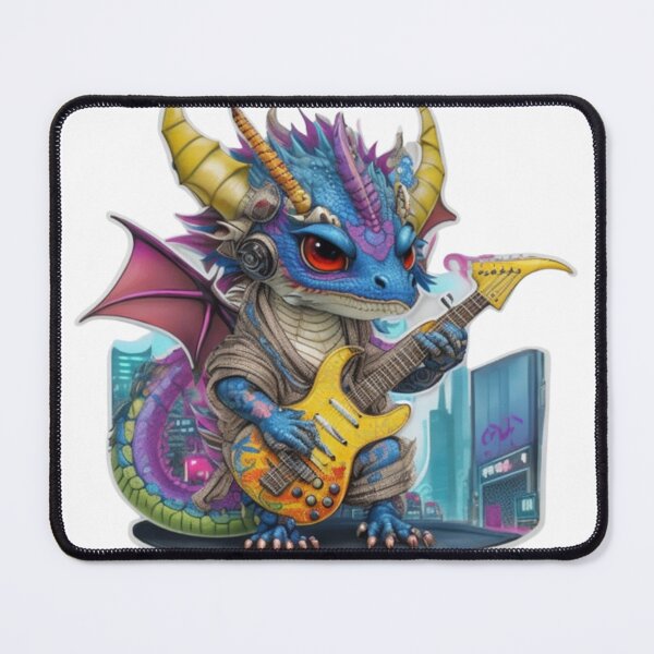 Item preview, Adorable kimono-clad dragon guitarist rocking the stage sticker and more. designed and sold by mefirefire.