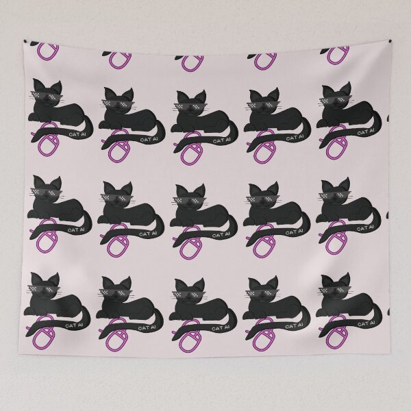 Item preview, Black cat AI with mouse gift for Halloween designed and sold by Narcisa22.