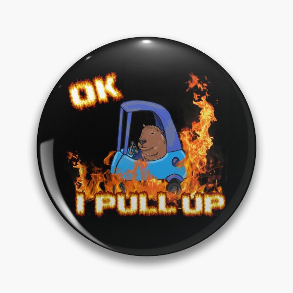 Item preview, Ok I Pull Up Capybara Meme Fire Design designed and sold by RoserinArt.