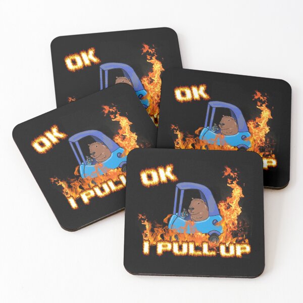 Item preview, Ok I Pull Up Capybara Meme Fire Design designed and sold by RoserinArt.