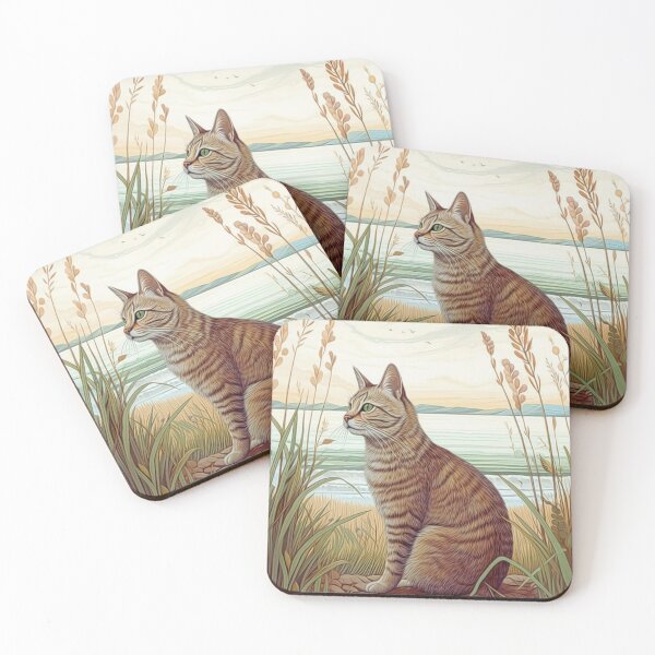 Item preview, Seashore Cat Portrait designed and sold by HappyLifeCreate.