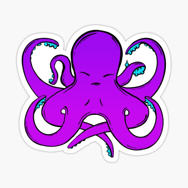 Octopus Digital Illustration Sticker
