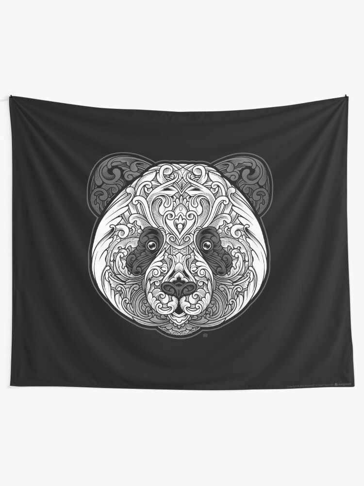 Alternate view of Ornate Panda Tapestry