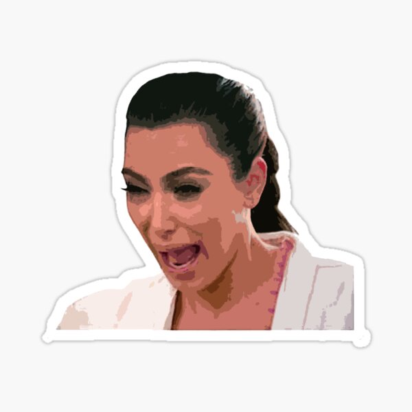Kim Kardashian Crying Face Sticker For Sale By Livpaigedesigns Redbubble