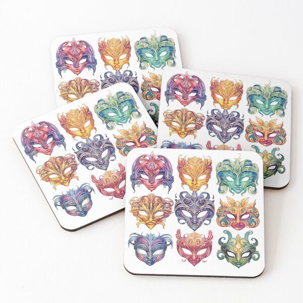 Aperçu de l'œuvre Masquerade Masks 4 créée et vendue par Pedra Panda.