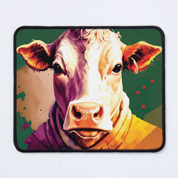 Item preview, Futuristic Multicolored Cow's Face in a Cowl - Digital Art Style designed and sold by PixelSpectrum.
