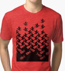 Fish and Birds Art Deco Tessellation Tri-blend T-Shirt