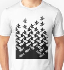 Fish and Birds Art Deco Tessellation Unisex T-Shirt