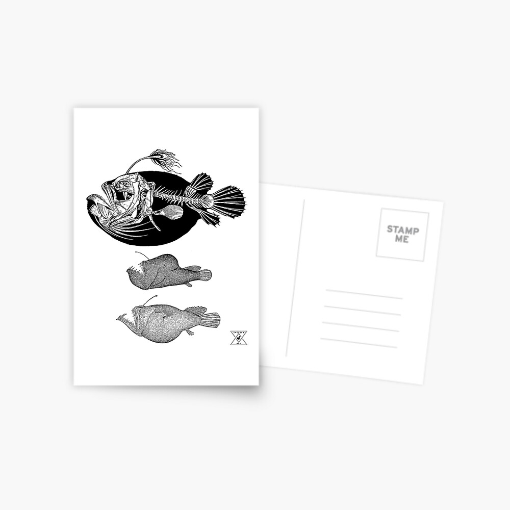 Deep Sea Angler Fish, Ocean Animal Postcard for Sale by encyclo-art