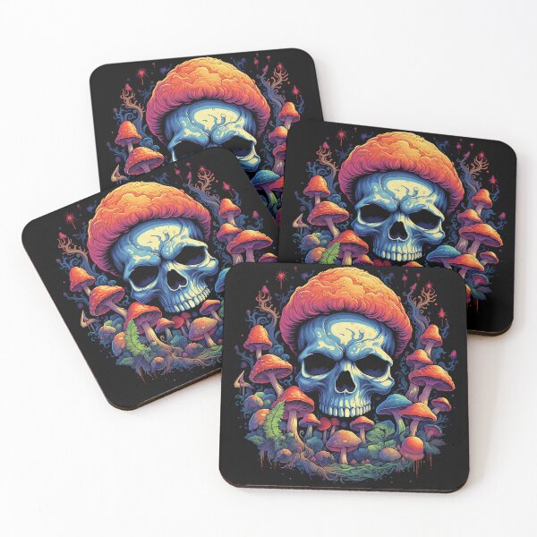 Item preview, Psychedelic Skull and 'Shrooms #1 designed and sold by CoutureCrypt.