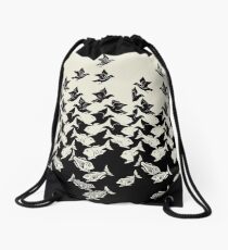 Fish and Birds Art Deco Tessellation Drawstring Bag
