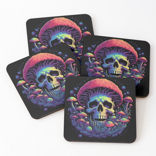 Item preview, Psychedelic Skull and 'Shrooms #3 designed and sold by CoutureCrypt.