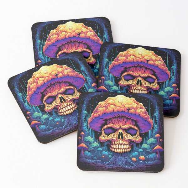 Item preview, Psychedelic Skull and 'Shrooms #4 designed and sold by CoutureCrypt.